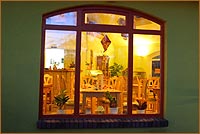 Das gemütliche Hofcafè im Landhotel "Zum Honigdieb" in Klockenhagen